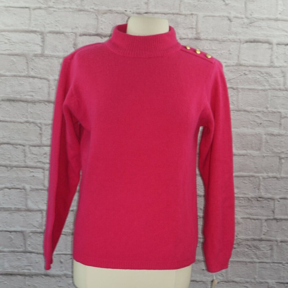 Vintage 90s Lambswool Angora Hot Pink Sweater
